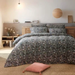 Federa cuscino rettangolare garza di cotone (50 x 70 cm) Constance Blu notte