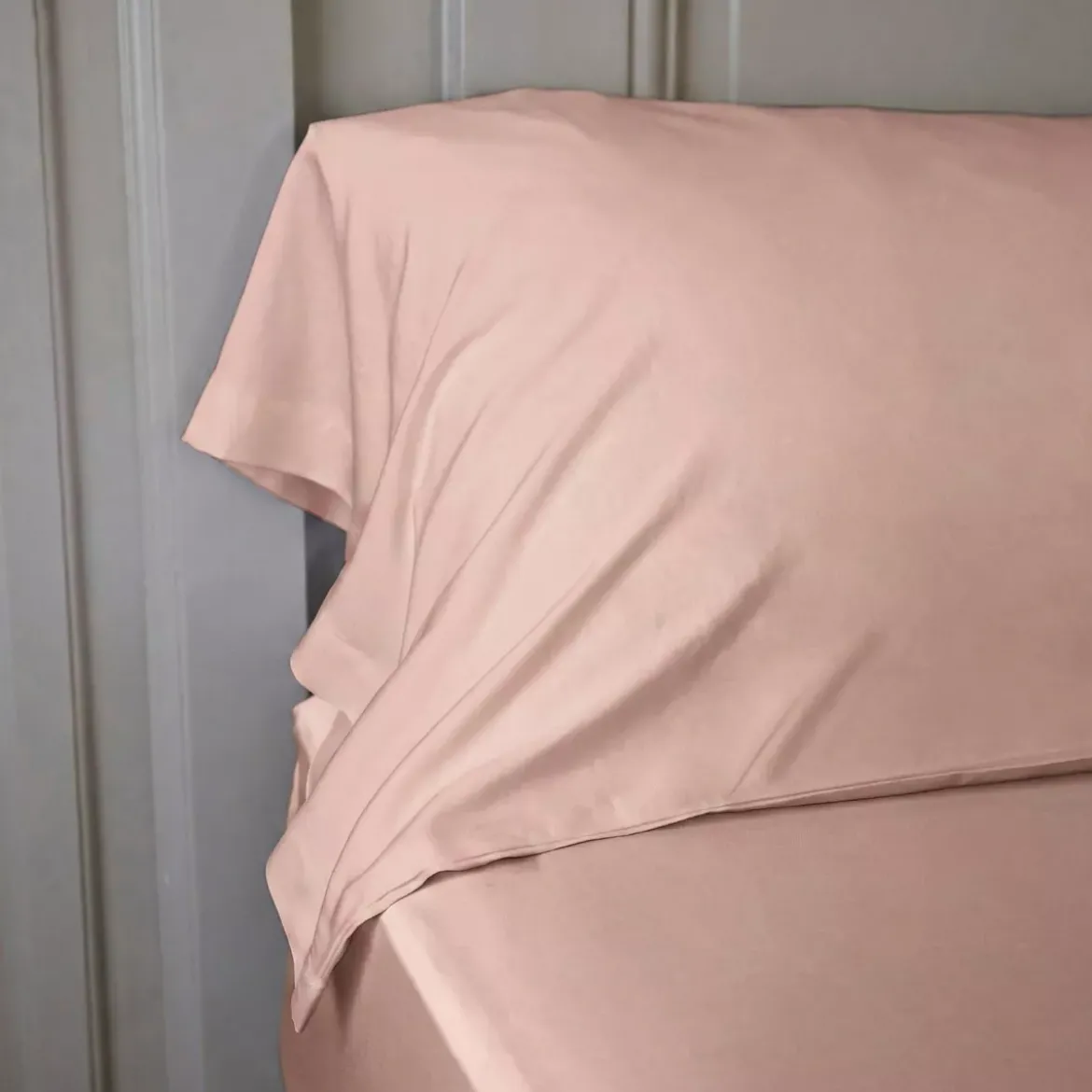 Federa per cuscino a rullo in satin di bambù (L185 cm) Sienna Rose blush