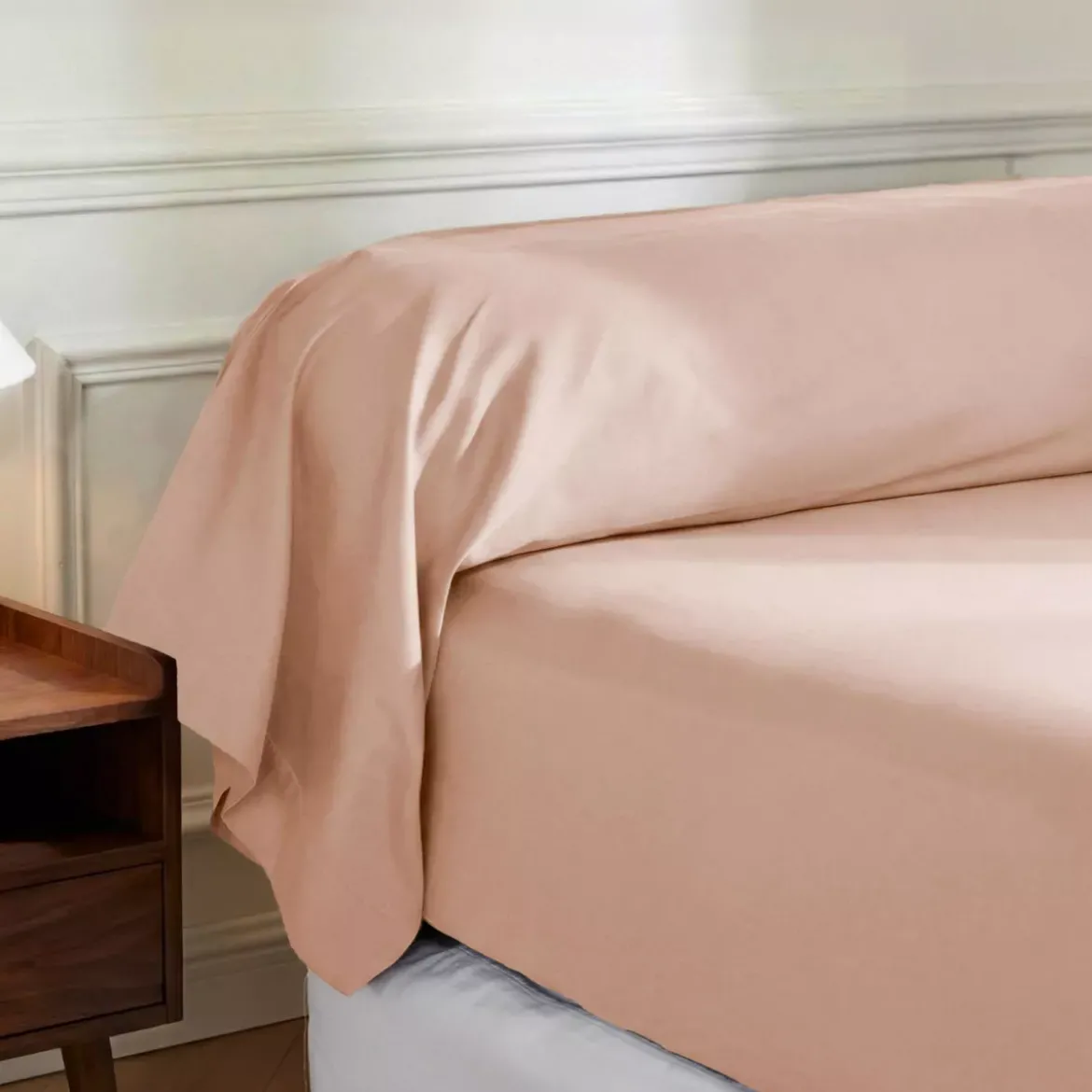 Federa per cuscino a rullo in percalle di cotone (L185 cm) Diane Rose Blush