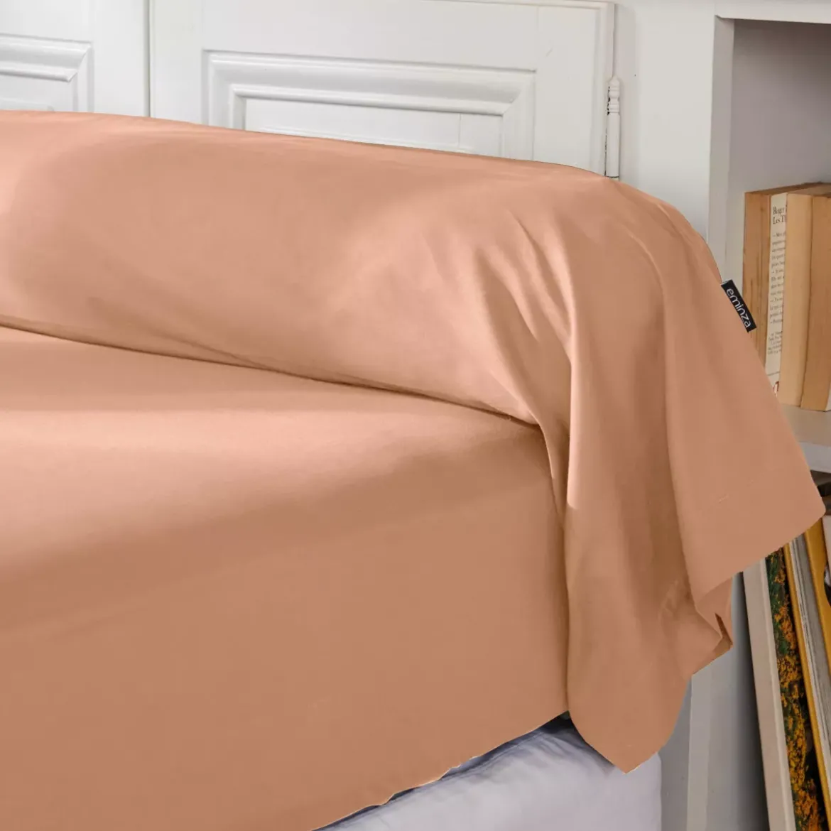 Federa per cuscino a rullo percalle di cotone (L185 cm) Cali Pesca Rosa