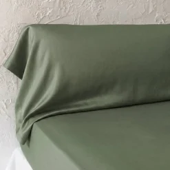 Federa per cuscino a rullo in lyocell Tencel™ lavato (27 x 185 cm) Olivia Verde rosmarino