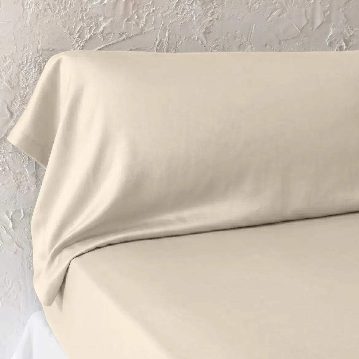Federa per cuscino a rullo in lyocell Tencel™ lavato (27 x 185 cm) Olivia Beige pampa