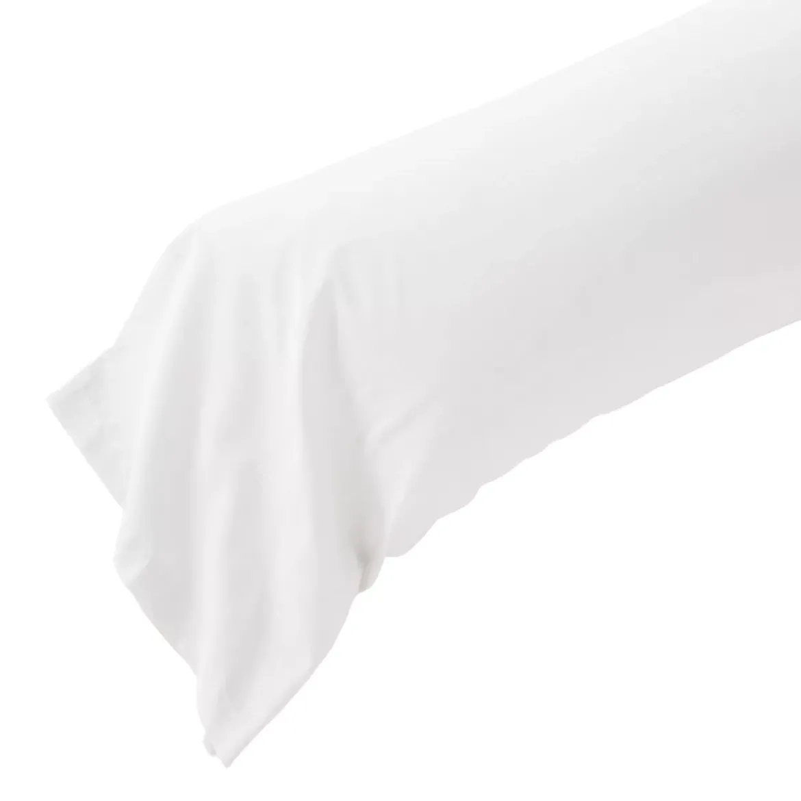 Federa per cuscino a rullo in percalle di cotone (L185 cm) Diane Bianco