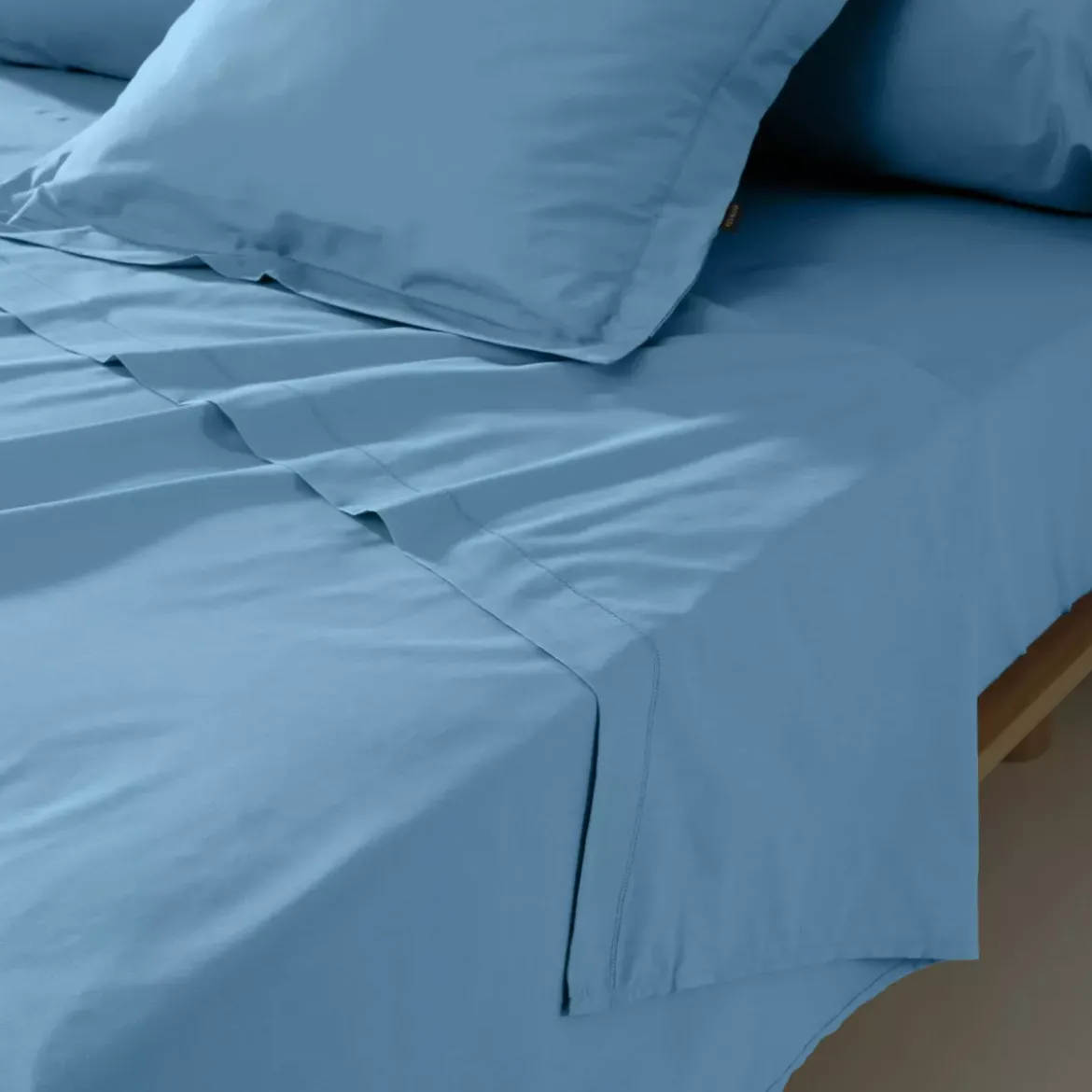 Federa per cuscino a rullo percalle di cotone (L185 cm) Cali Azzurro