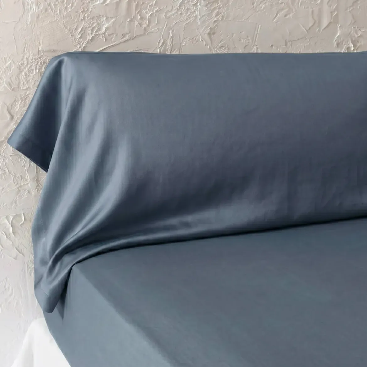 Federa per cuscino a rullo in lyocell Tencel™ lavato (27 x 185 cm) Olivia Blu Stone
