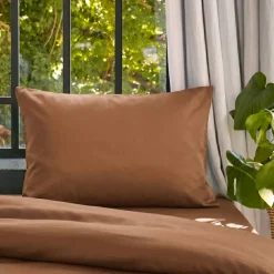 Federa per cuscino da letto rettangolare in lyocell Tencelâ„¢ lavato (50 x 80 cm) Olivia Camel