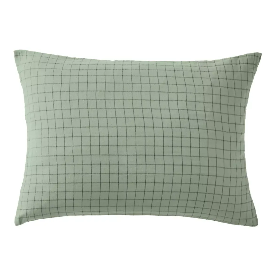 Federa per cuscino letto rettangolare in garza di cotone (50 x 70 cm) Gaïa Mix Verde eucalipto
