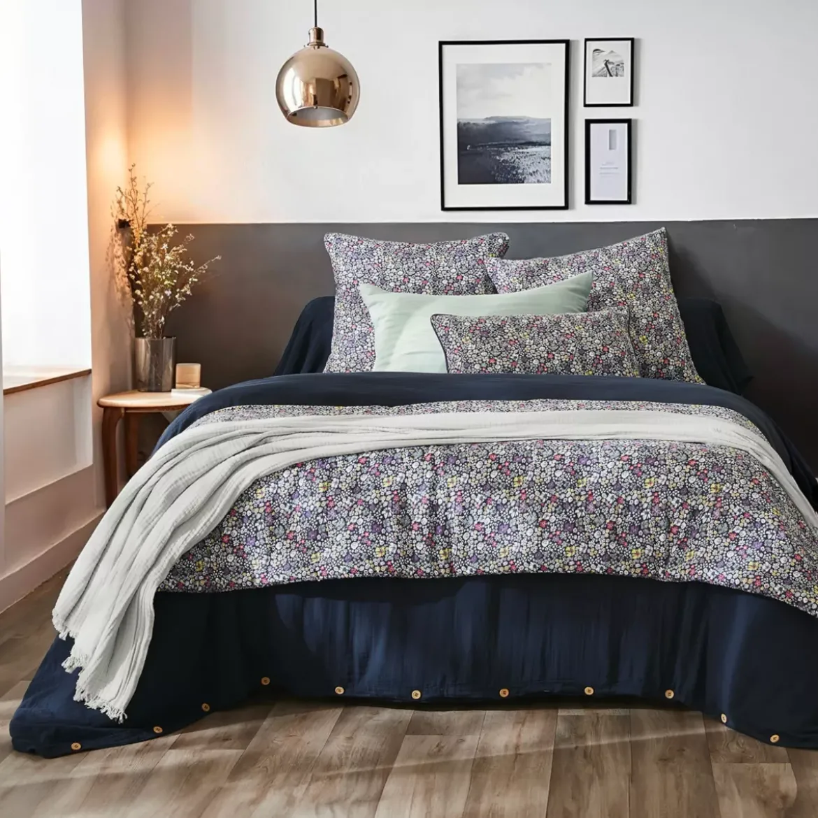 Federa per cuscino letto rettangolare in garza di cotone (50 x 70 cm) Elya Viola