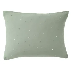 Federa per cuscino letto rettangolare in garza di cotone (50 x 70 cm) Gaïa Chic Verde eucalipto
