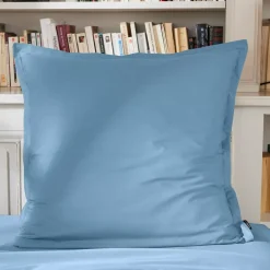 Federa per cuscino quadrata in percalle di cotone (80 x 80 cm) Cali Azzurro
