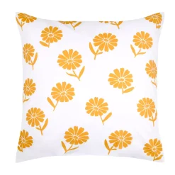 Federa per cuscino quadrato in percalle (63 x 63 cm) Blandine Giallo senape