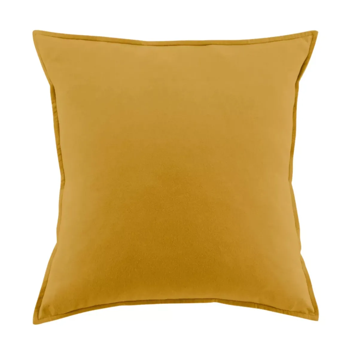 Federa per cuscino quadrata flanella di cotone (63 x 63 cm) Nina Giallo ocra