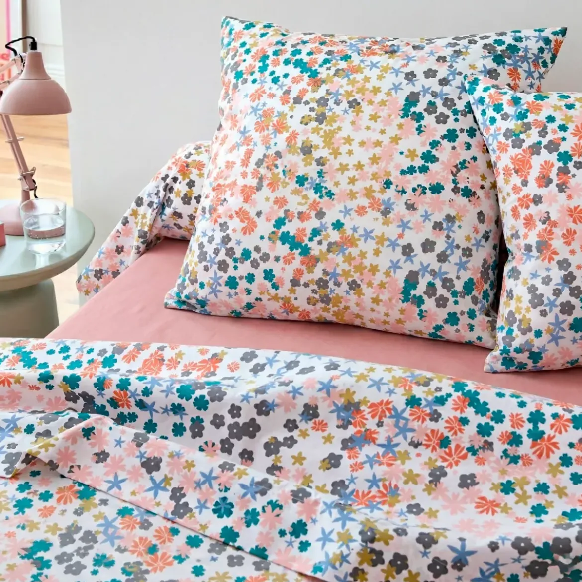 Federa per cuscino quadrata in percalle di cotone (65 x 65 cm) Lolita Multicolore