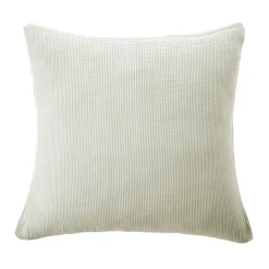Federa per cuscino quadrata in garza di cotone (80 x 80 cm) Gaïa a righe Verde eucalipto