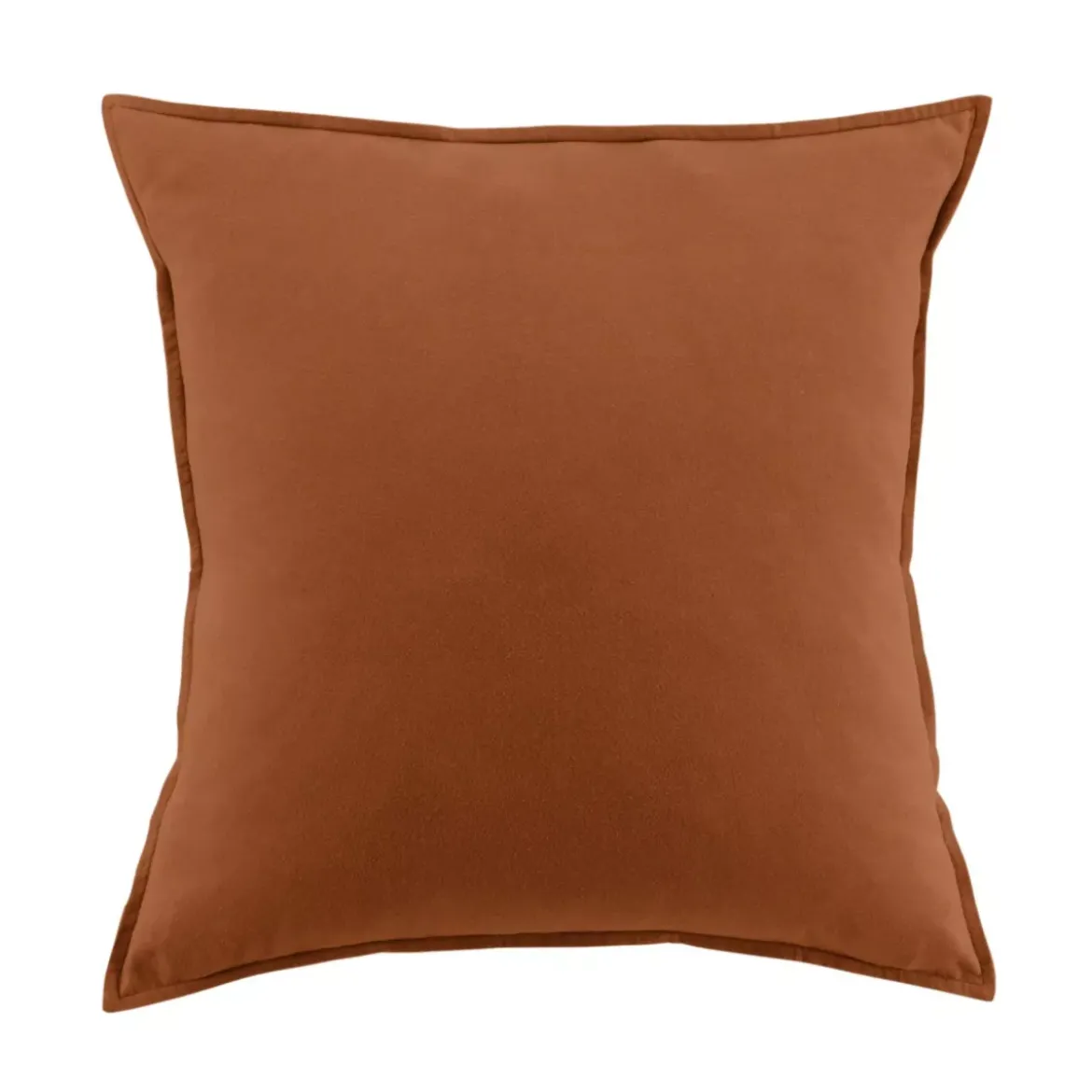 Federa per cuscino quadrata flanella di cotone (63 x 63 cm) Nina Terracotta