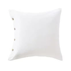 Federa per cuscino quadrato in percalle di cotone (65 x 65 cm) Diane Bianco