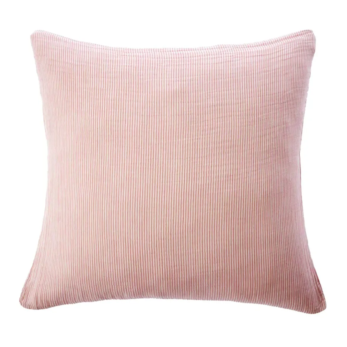 Federa per cuscino quadrata in garza di cotone (60 x 60 cm) Gaïa a righe Albicocca