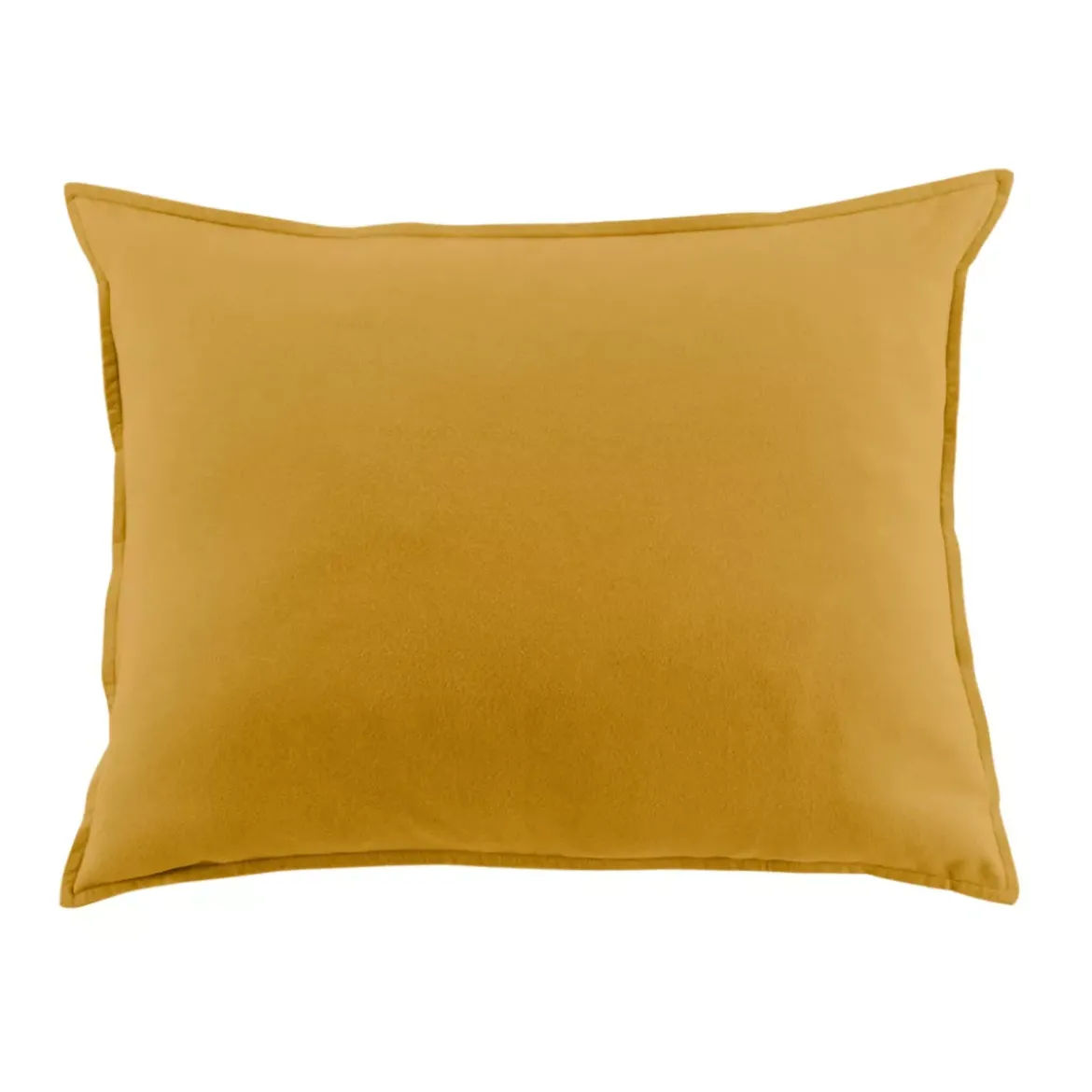 Federa per cuscino quadrata flanella di cotone (80 x 80 cm) Nina Giallo ocra