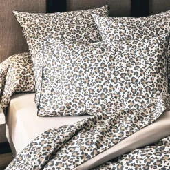 Federa per cuscino quadrata in percalle di cotone (65 x 65 cm) Leopardo Beige