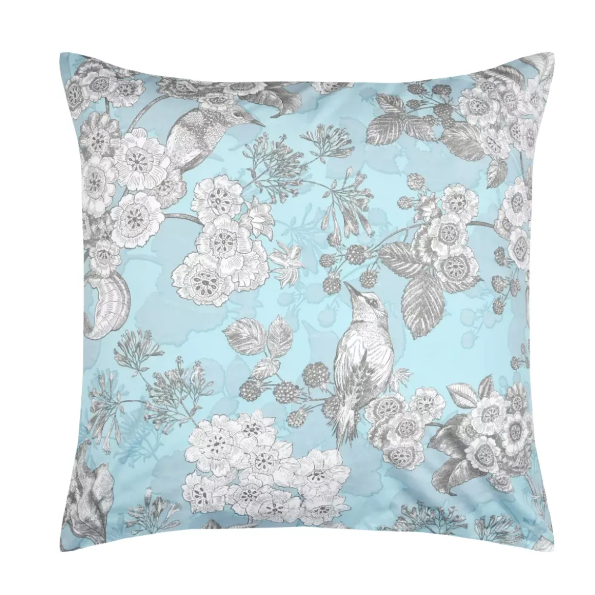 Federa per cuscino quadrato in percalle (63x63 cm) Merula Blu