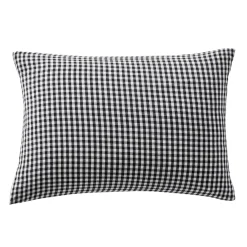 Federa per cuscino rettangolare in garza di cotone (50 x 70 cm) Gaïa vichy Nera