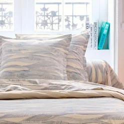 Federa per cuscino rettangolare in cotone lavato (65 x 65 cm) Onde Blu