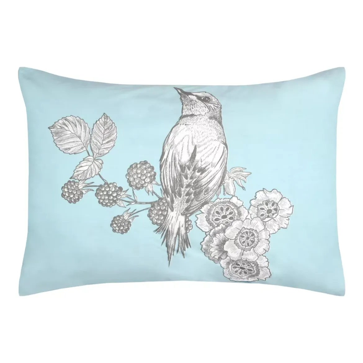Federa per cuscino rettangolare in percalle (50 x 70 cm) Merula Blu