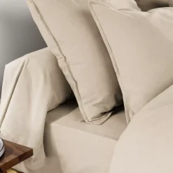 Federa per cuscino rettangolare flanella di cotone (50 x 70 cm) Nina Beige