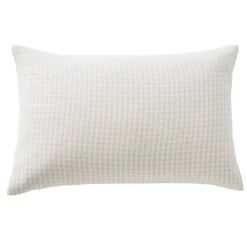 Federa per cuscino rettangolare in garza di cotone (50 x 70 cm) Gaïa vichy Beige