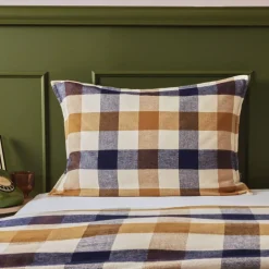 Federa per cuscino rettangolare flanella di cotone (50 x 80 cm) Nina quadri Multicolore
