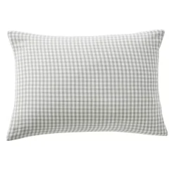 Federa per cuscino rettangolare in garza di cotone (50 x 70 cm) Gaïa vichy Verde eucalipto