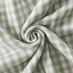 Federa per cuscino rettangolare in garza di cotone (50 x 70 cm) Gaïa vichy Verde eucalipto