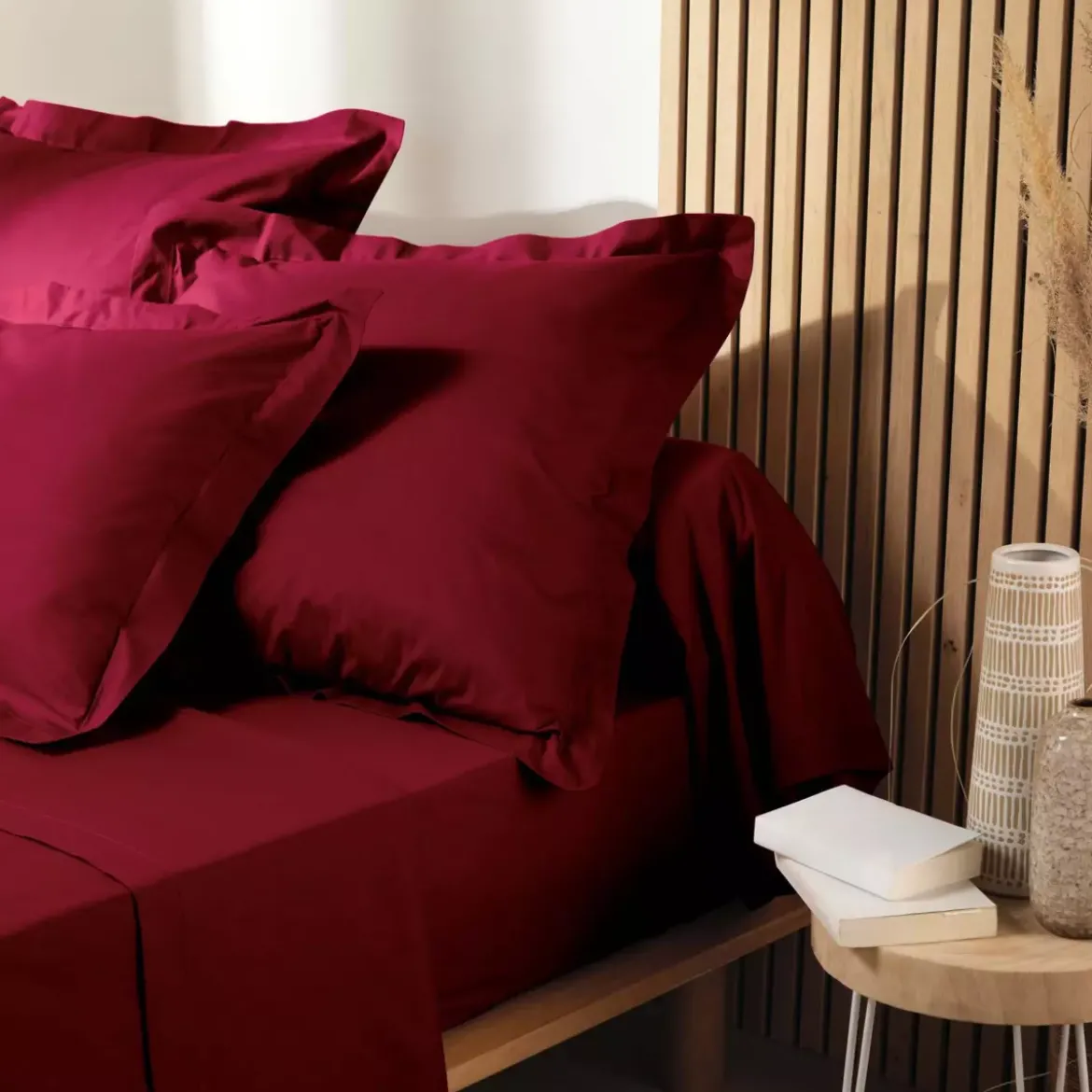 Federa quadrata cotone bio (63 x 63 cm) Biolina Bordeaux