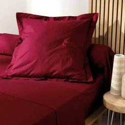 Federa quadrata cotone bio (63 x 63 cm) Biolina Bordeaux