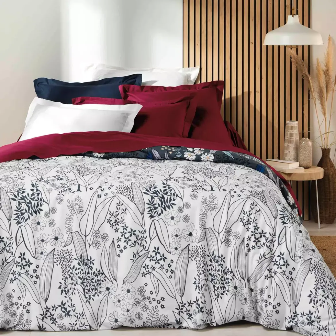 Federa quadrata cotone bio (63 x 63 cm) Biolina Bordeaux