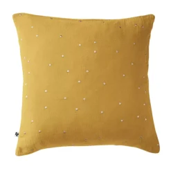 Federa quadrata garza di cotone (60 cm) Gaïa Chic Giallo zafferano
