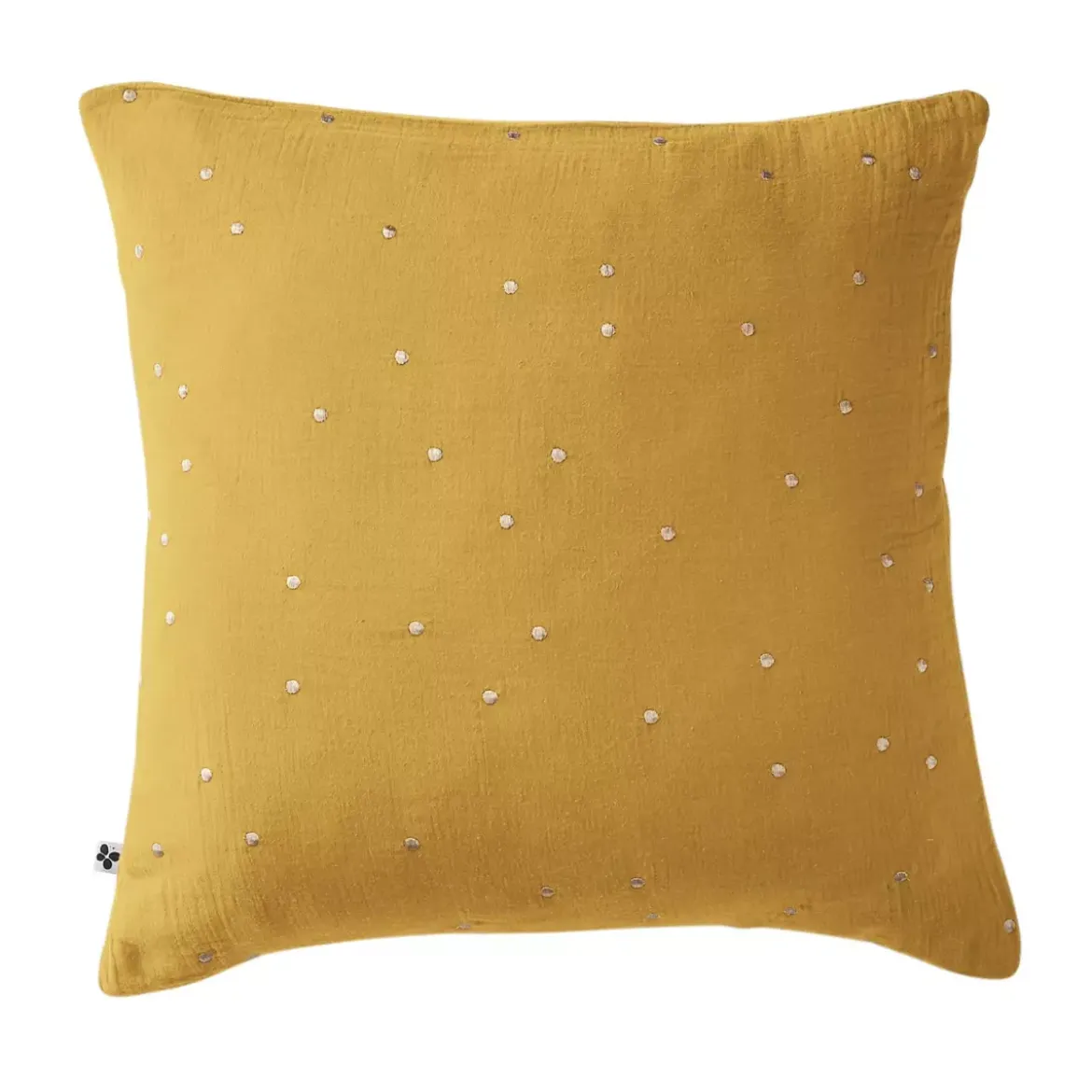 Federa quadrata garza di cotone (60 cm) Gaïa Chic Giallo zafferano