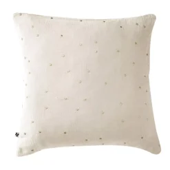 Federa quadrata garza di cotone (60 cm) Gaïa Chic Beige pampa