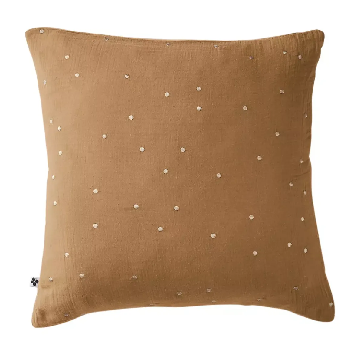 Federa quadrata garza di cotone (60 cm) Gaïa Chic Camel