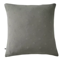 Federa quadrata garza di cotone (60 cm) Gaïa Boho Grigio granito
