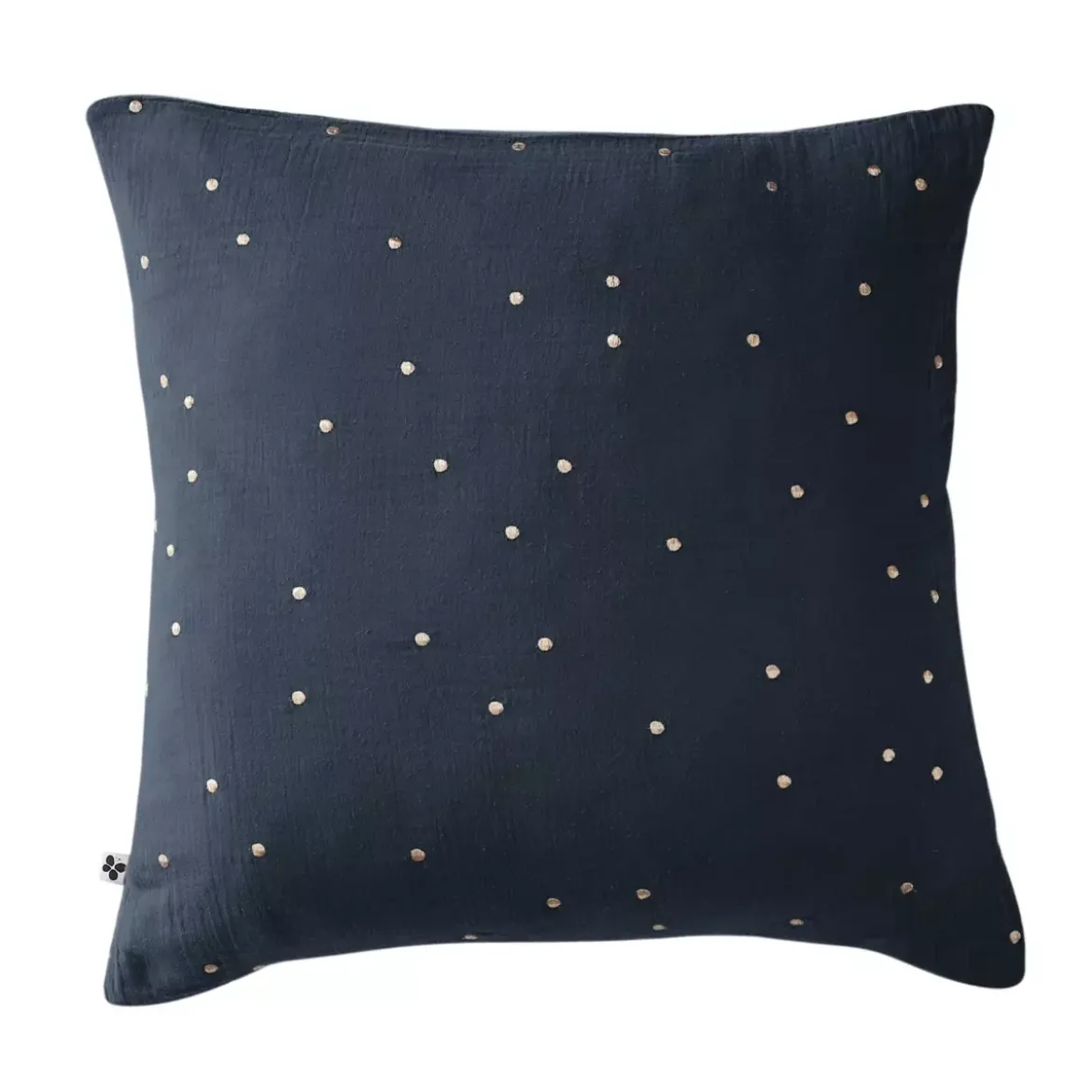 Federa quadrata garza di cotone (60 cm) Gaïa Chic Blu notte