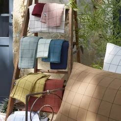 Federa quadrata garza di cotone (60 cm) Gaïa Match Blu anatra