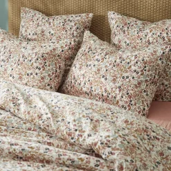 Federa quadrata garza di cotone (60 x 60 cm) Constance Beige pampa