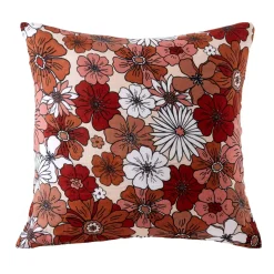 Federa quadrata in garza di cotone (60 x 60 cm) Gaïa azalea Terracotta