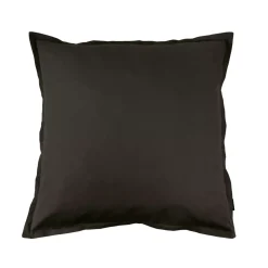 Federa quadrata percalle di cotone (65 cm) Cali Nero