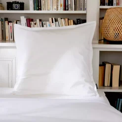 Federa quadrata percalle di cotone (65 cm) Cali Bianco