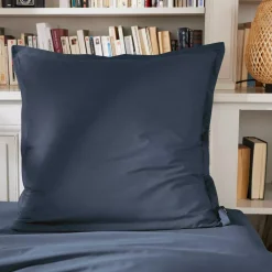 Federa quadrata percalle di cotone (65 cm) Cali Blu marine