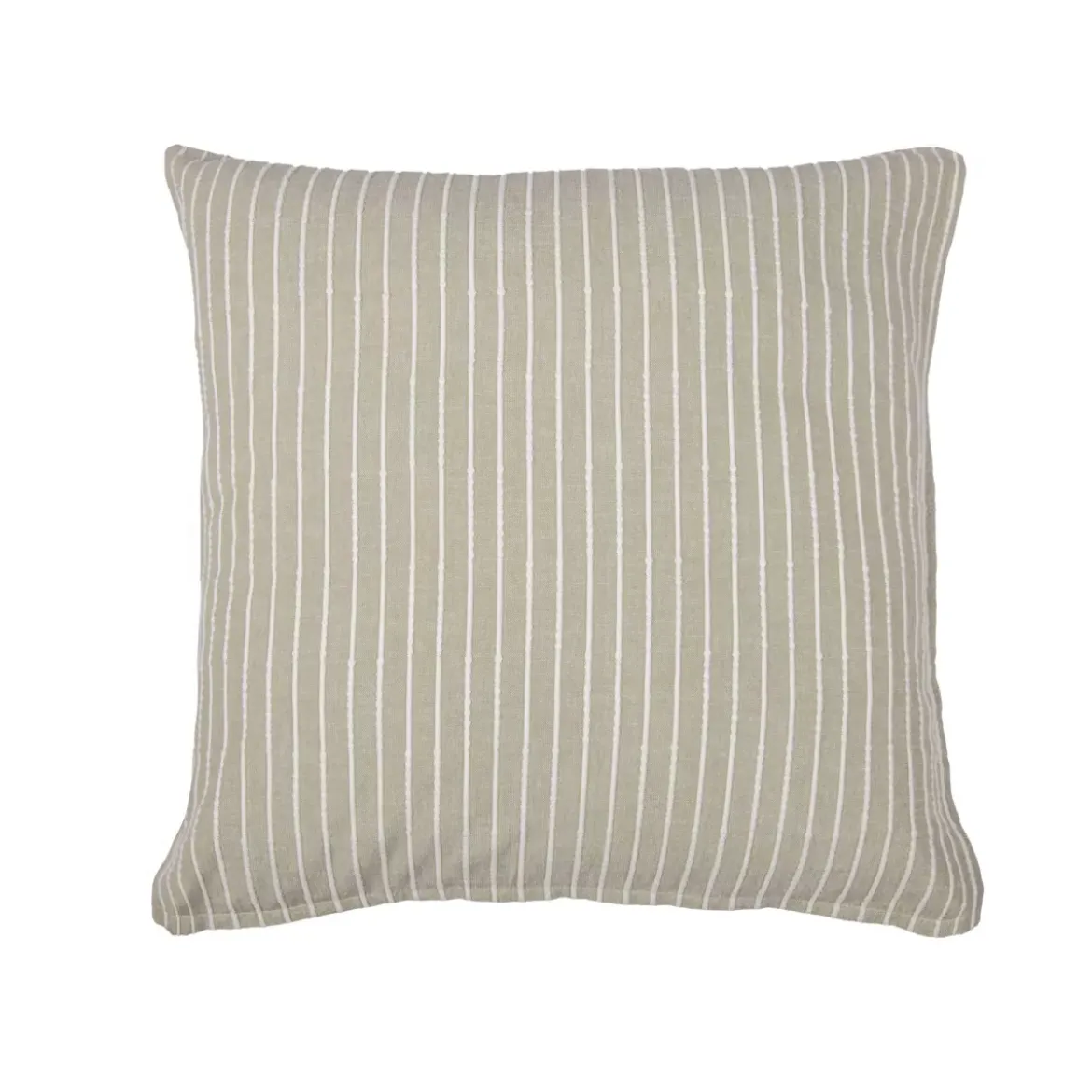 Federa quadrata reversibile in cotone testurizzato e percale (60 x 60 cm) Alice Ecru