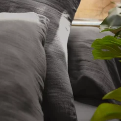 Federa rettangolare garza di cotone (L80 cm) Gaïa Grigio granito