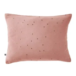 Federa rettangolare garza di cotone (70 cm) Gaïa Chic Rosa pesca